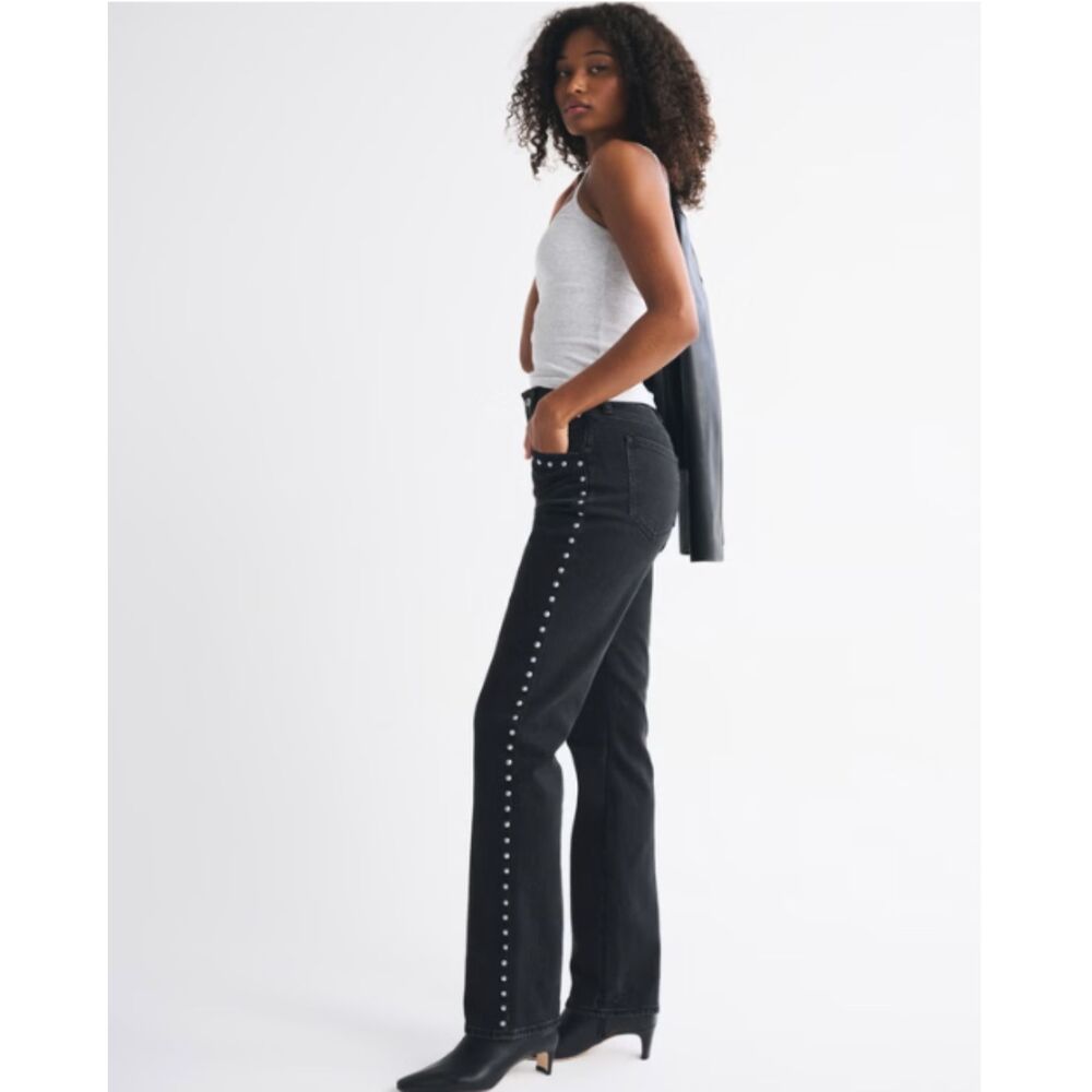Abercrombie and Fitch Curve Love Ultra High Rise 90s Straight Jean